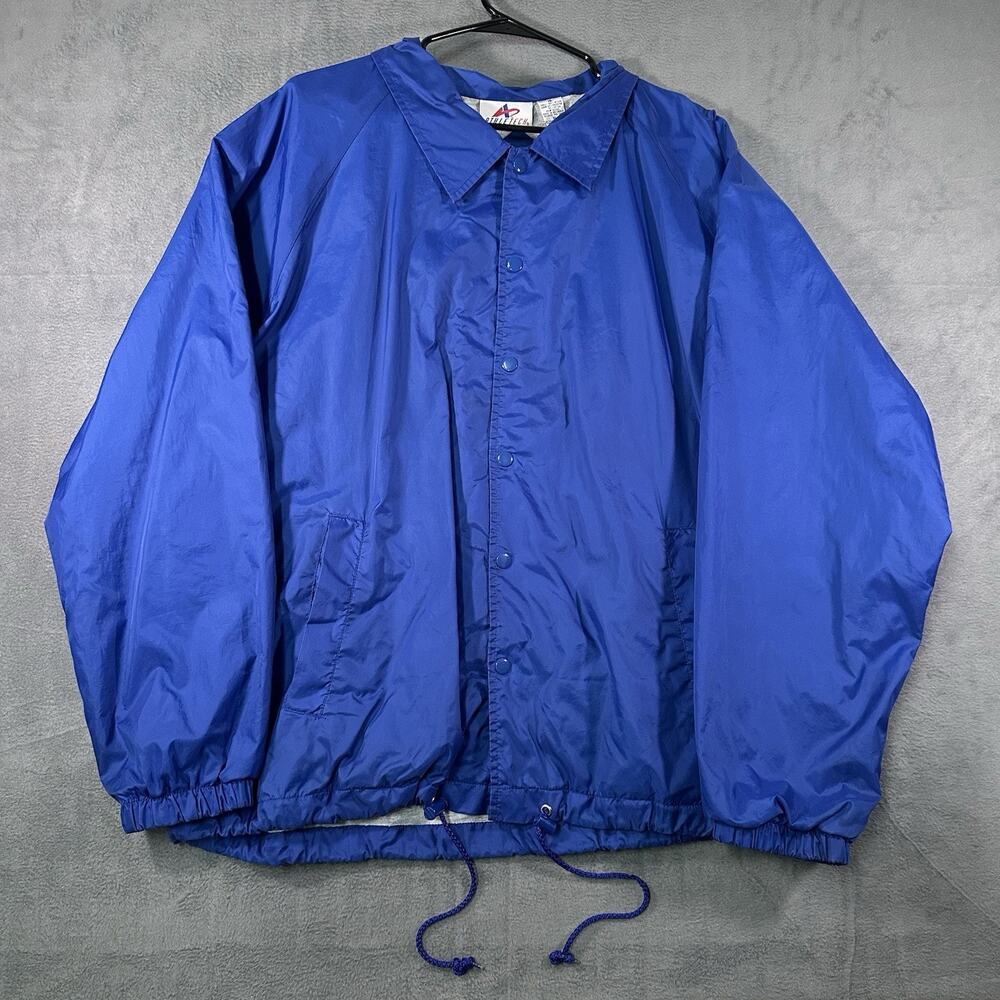 AthleTech Jacket Blue Men XL Nylon Vintage 90s Coach Lightweight Windbreaker